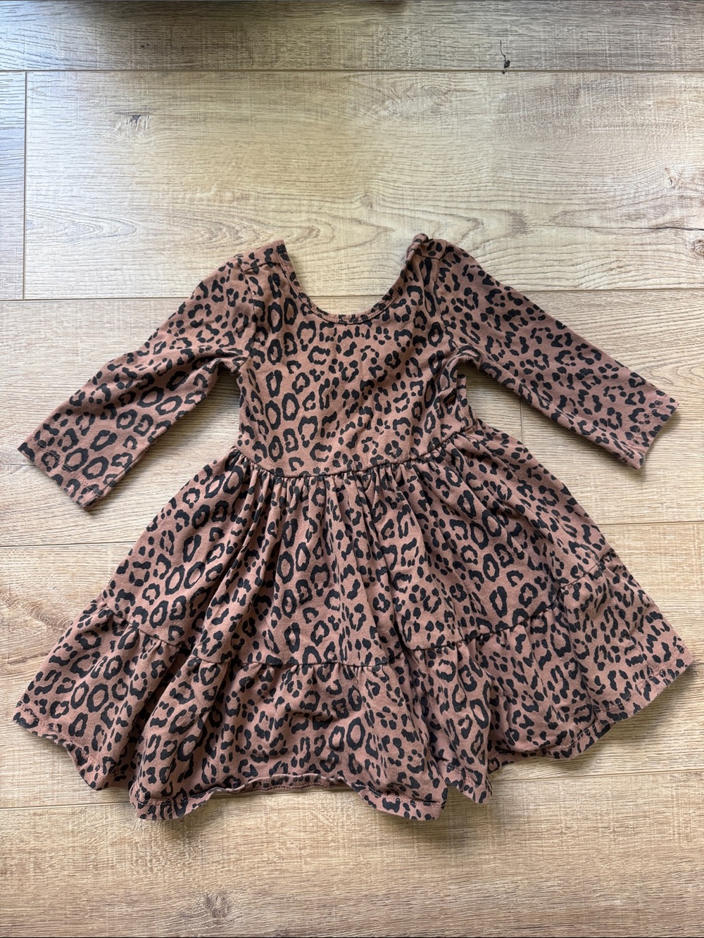 Janie and Jack size 3 Brown Leopard Print Tiered Dress